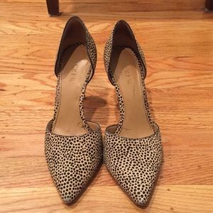 J CREW CHEETAH HEELS - SIZE 7